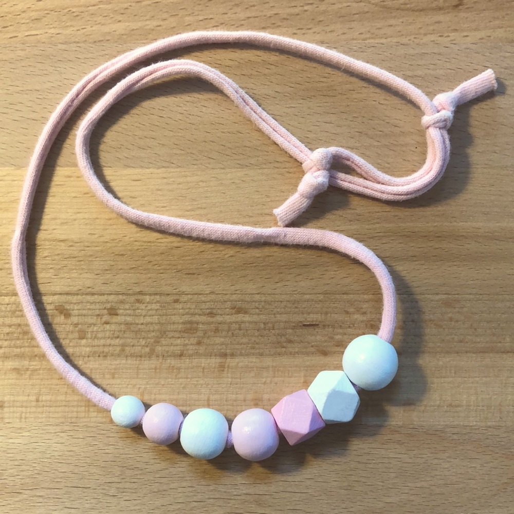 Hand painted wooden bead necklace